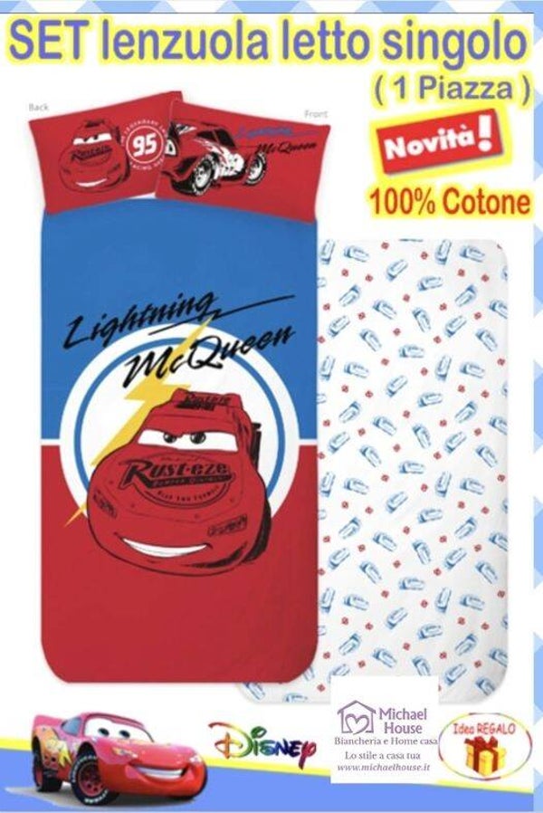 COMPLETO LENZUOLA LETTO 1P “CARS” DISNEY