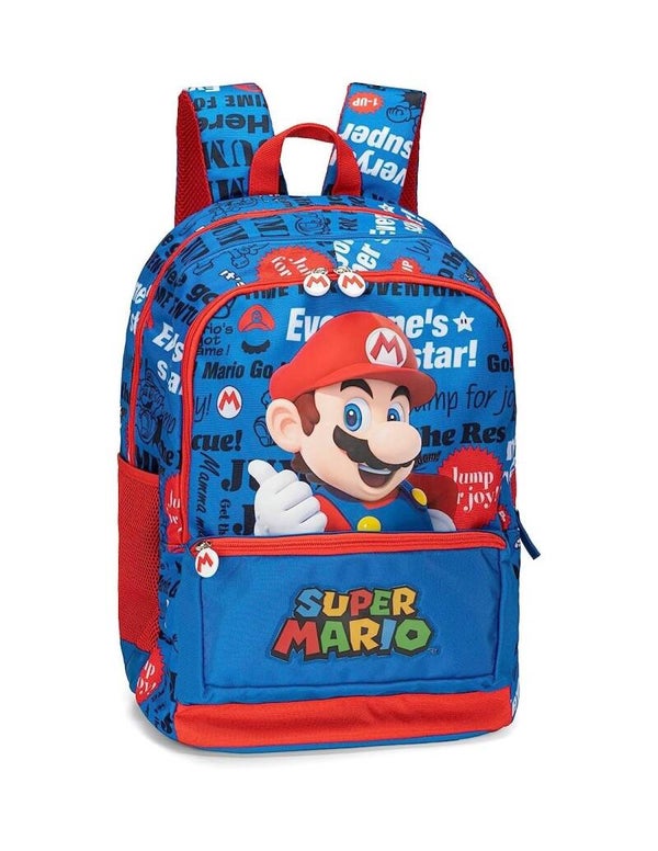 Super Mario Bros – Zaino organizzato, Scuola elementare e media, Multiscomparto, 43cm