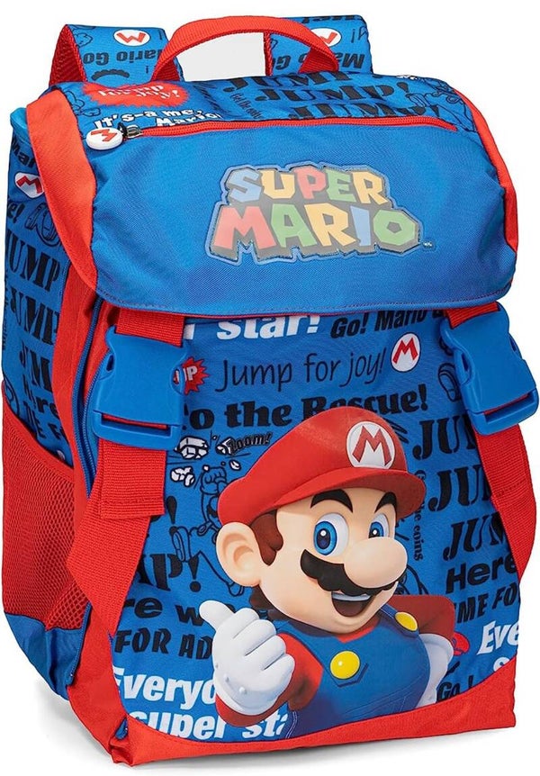 Super Mario – Zaino estensibile, Scuola elementare, Multiscomparto, 41cm, Multicolore