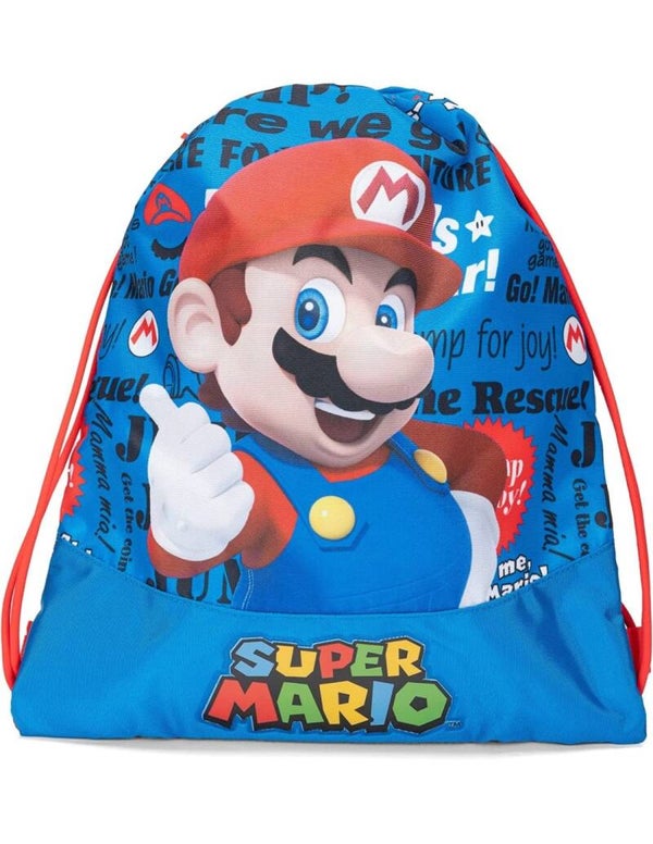 Super Mario – Sacca a Zaino, Coulisse, Scuola, Sport, 47cm