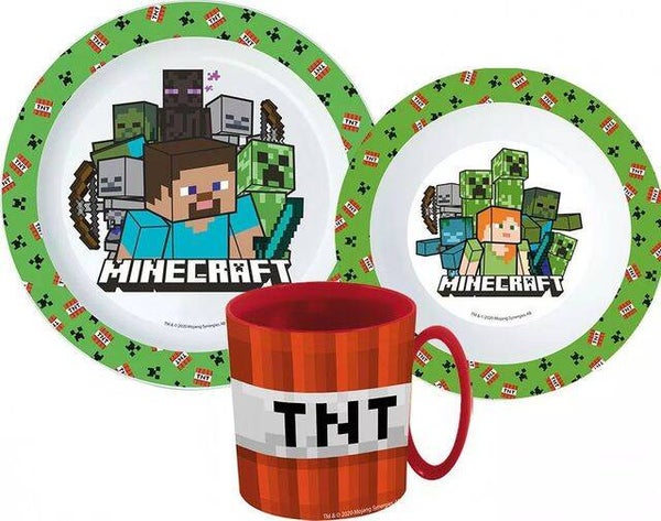 Minecraft Set stoviglie in micro plastica con tazza 350 ml