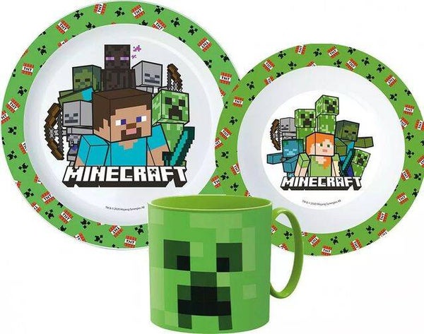 MINECRAFT Set di stoviglie micro plastica con tazza 265 ml