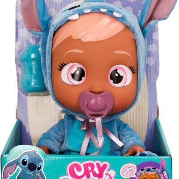 Cry Babies Disney Stitch, Bambole Ispirata a Stitch, Vestita con l'Iconico Pigiama Blu, Piange Lacrime Vere