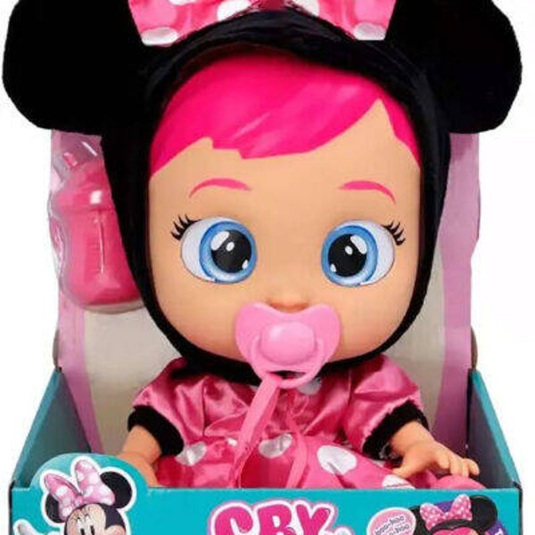 Cry Babies Disney Minni - Bambola interattiva 30cm che piange lacrime vere