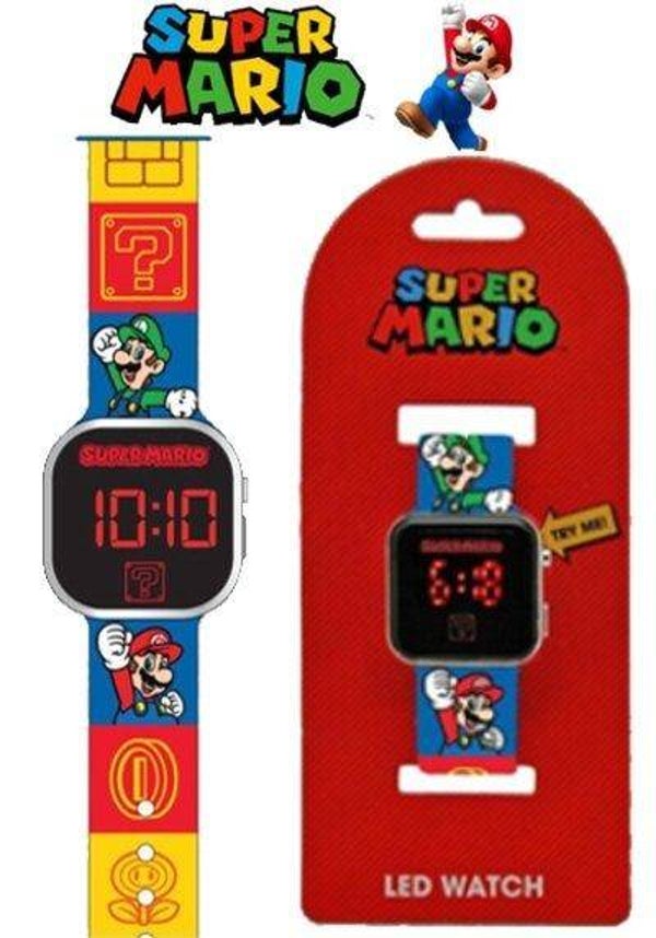 SUPER MARIO Orologio Digitale Quarzo Ragazzi con Cinturino in Silicone