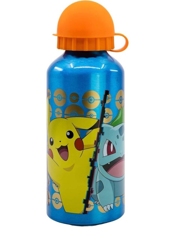 Pokemon - Borraccia in alluminio 400ml per bambini, beccuccio retraibile