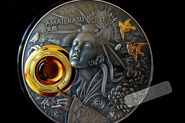 "AMATERASU Divine faces of t. sun" 3 oz Silbermünze Niue 2021