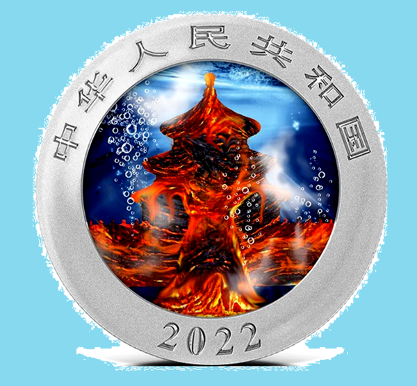 CHINA PANDA Elements Edition 1 oz Silbermünze China 2022
