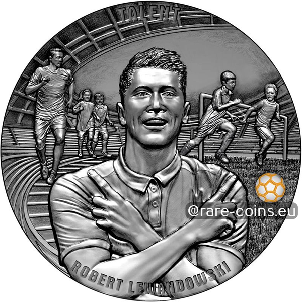 Robert Lewandowski 1kg Silvermünze aus der Serie "the way to the dreams" 2020