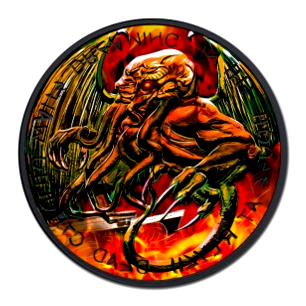 "The Great Old One: Cthulhu Black Ruthenium Red" 1oz Silbermünze Tokelau 2021
