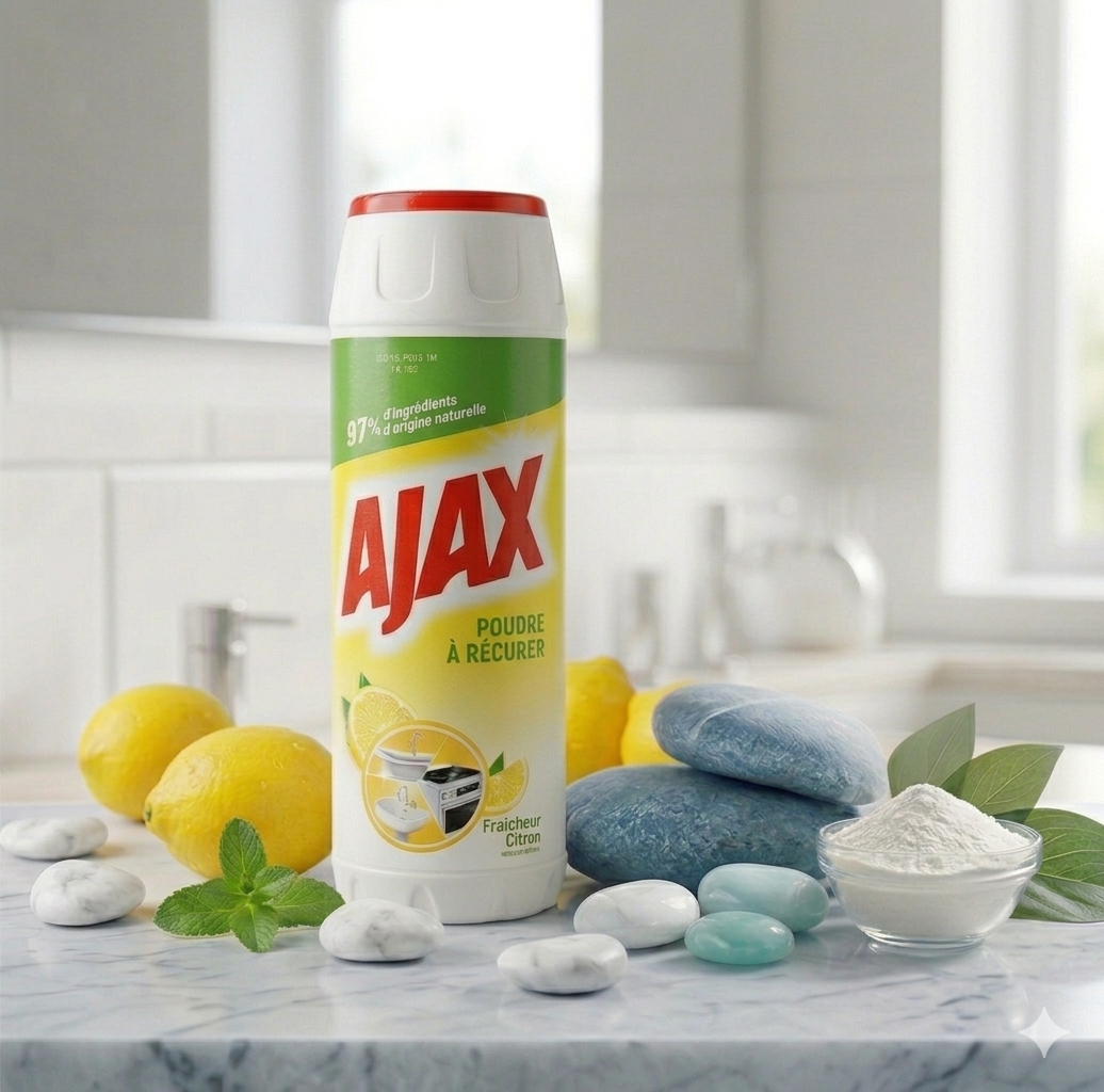Ajax Poudre à Récurer  – Propreté Éclatante & Action Désinfectante