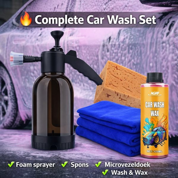Complete Car Wash Set kopen – Foam Sprayer, Spons & Microvezeldoek | Beste autowas set