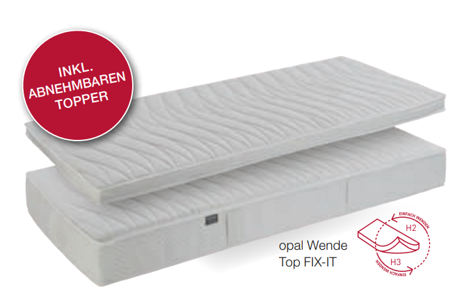 elastica - Modell Opal 28 Wende Topper FIX-IT 35 cm - liegt zum Probeliegen auf ! AKTION , Modell 2026