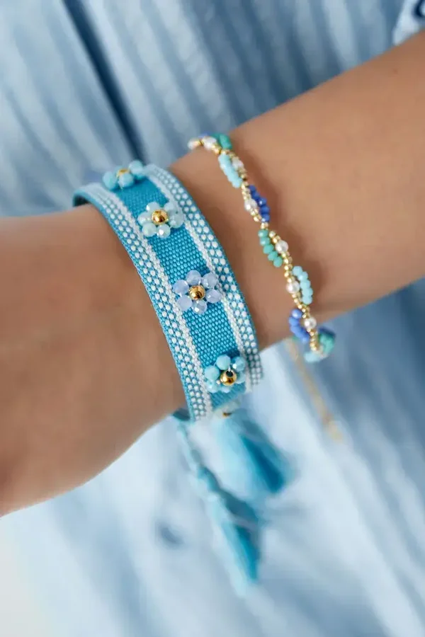 Armband Flower Party Blauw