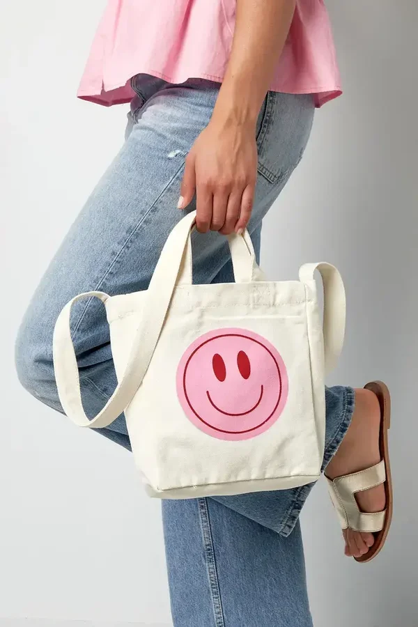 Kleine Canvas Tas Smiley