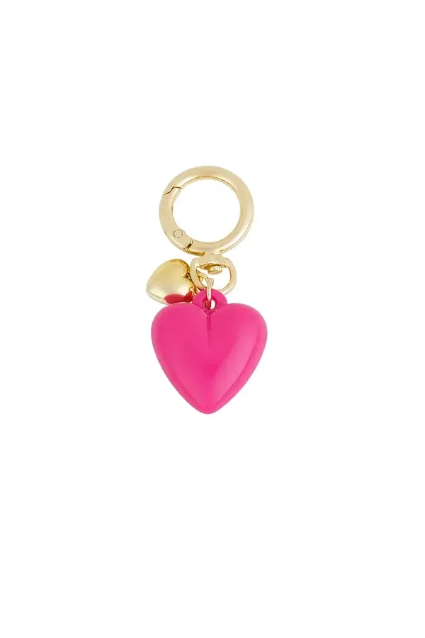 Double Heart Hanger Fuchia