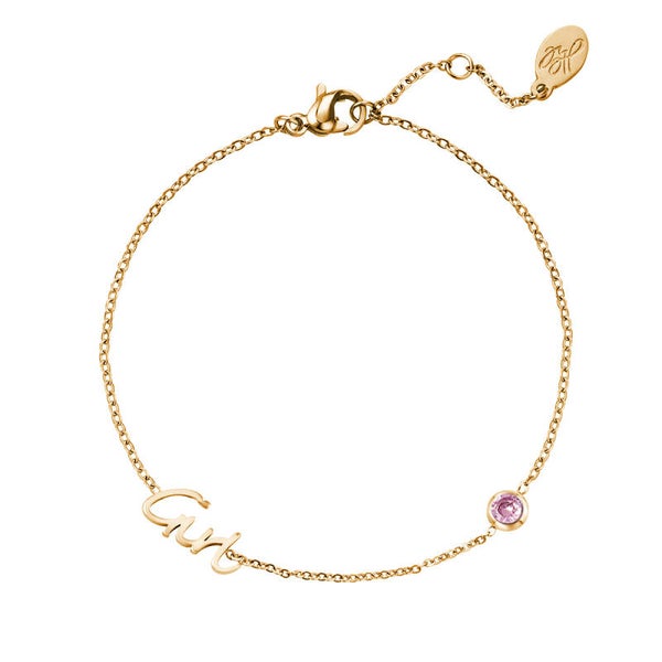 Armband geboorte 'Girl' Goud