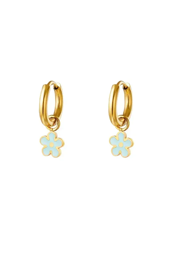 Oorbellen Flower Power Blauw