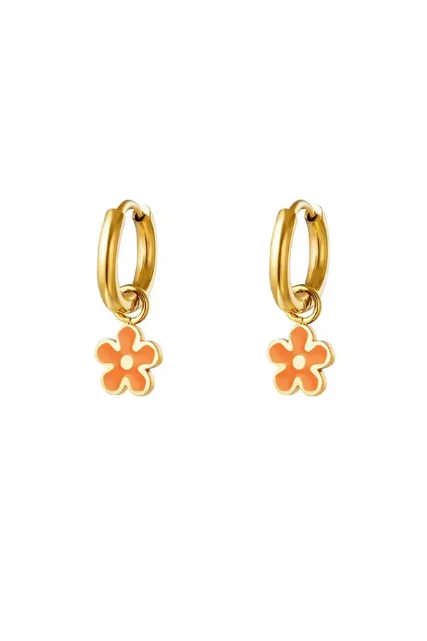 Oorbellen Flower Power Oranje