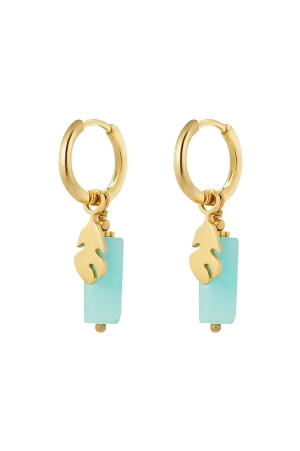 Oorbellen Leaf Turqouise