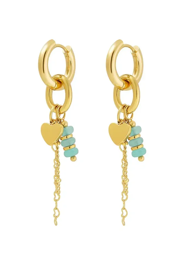 Oorbellen Heart Groen