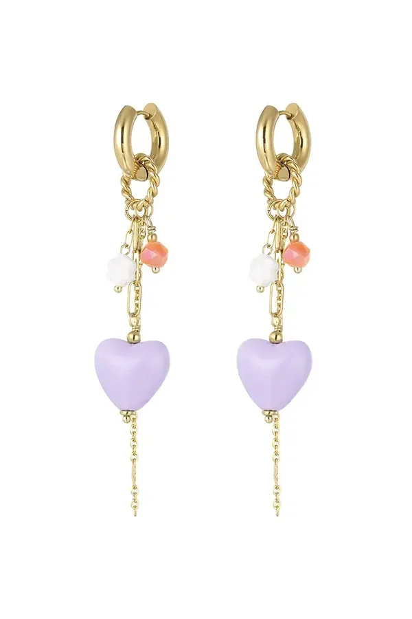 Oorbellen Love Party Paars