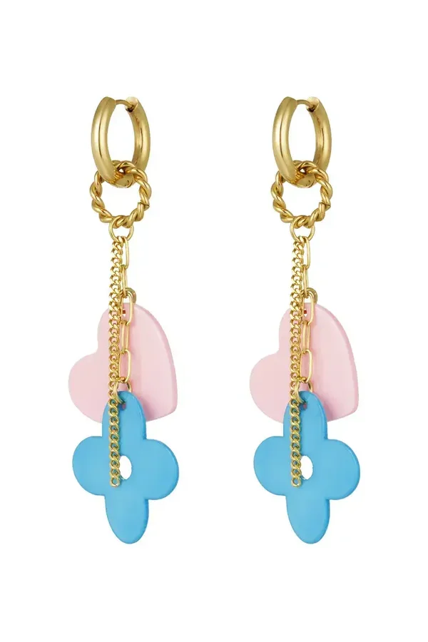 Oorbellen Dare To Dream Roze/Blauw
