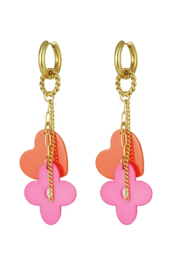 Oorbellen Dare To Dream Oranje/Fuchia