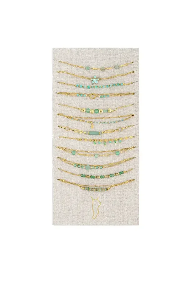 Diverse Enkelbandjes Flower Farm Groen