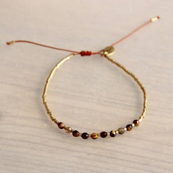 Armband Miyuki Natuursteen Bruin