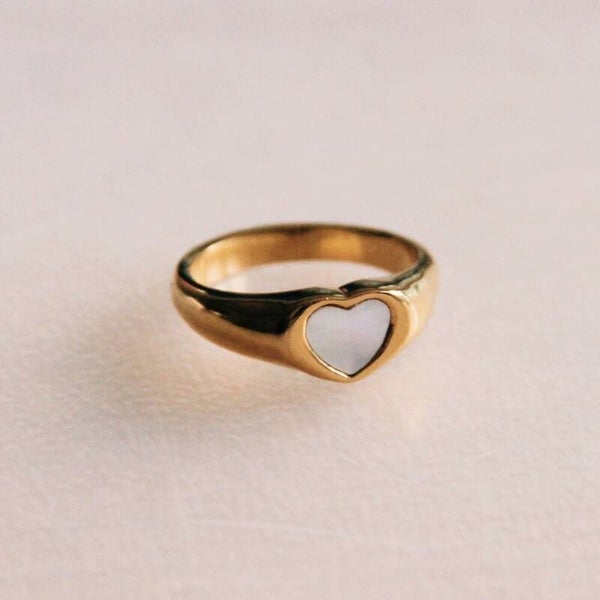 Ring Hart Goud/Parelmoer