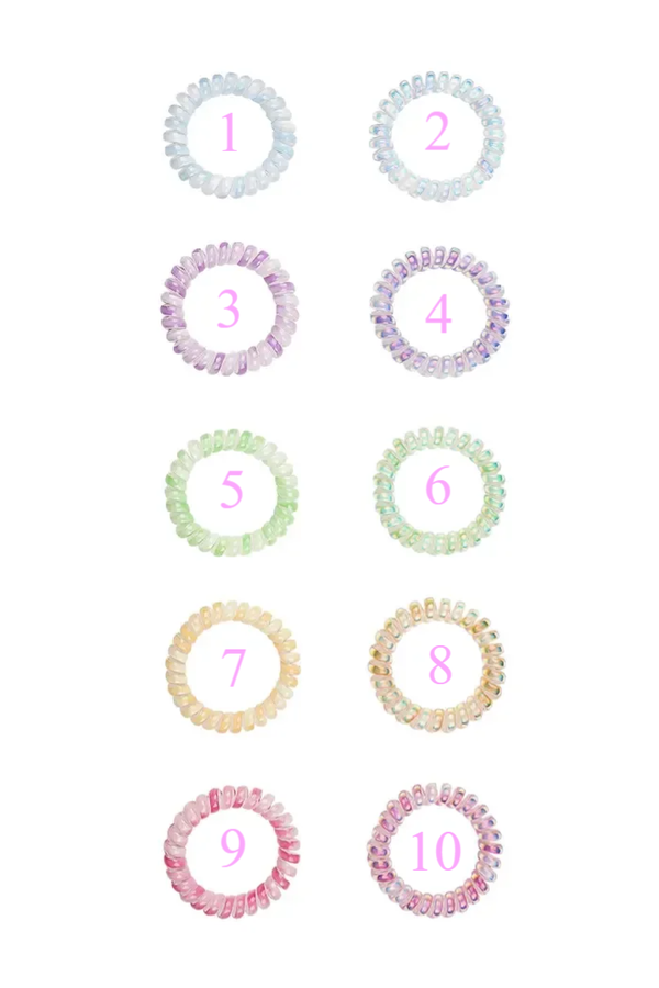 Gedraaide elastiekjes/armbandjes - Pastel kleuren