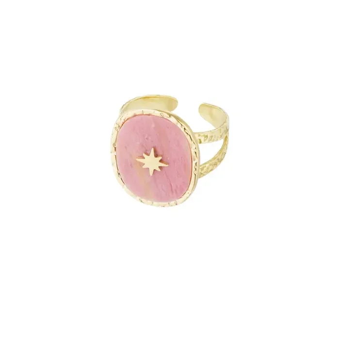 Ring Vintage met Ster Roze