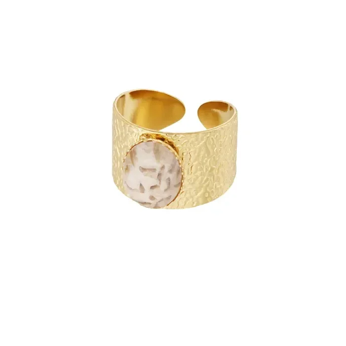 Ring Robuuste Steen Beige