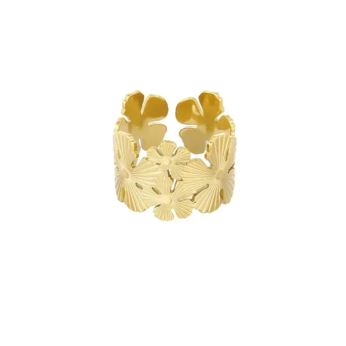 Statement ring met Bloem