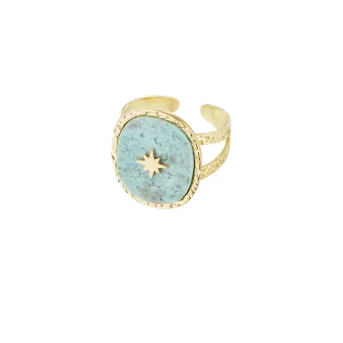 Ring Vintage met Ster Licht Groen
