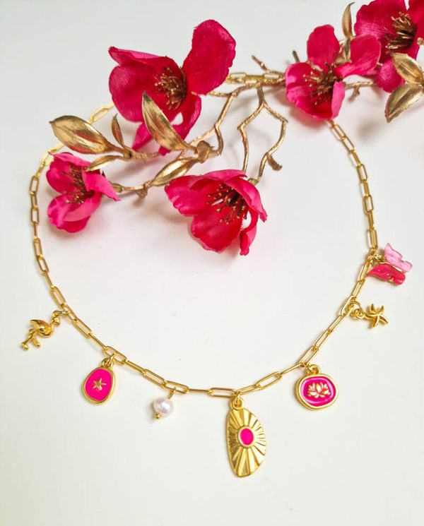 Ketting Charms Pink