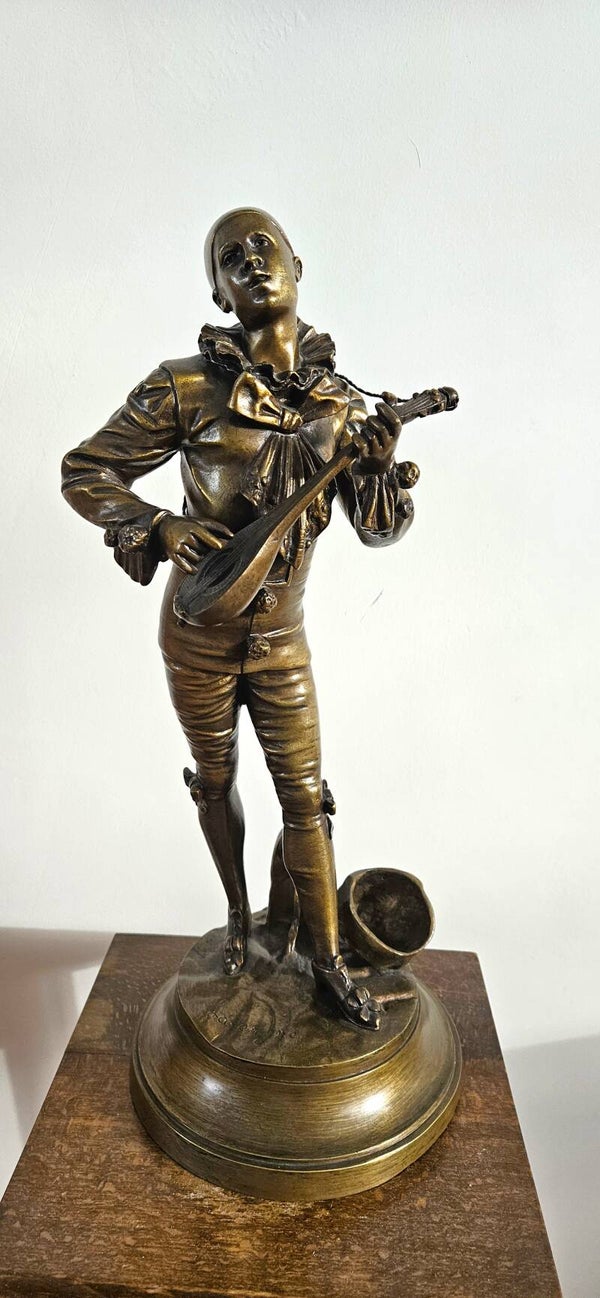 Adolphe Jean Lavergne (1852-1901), "Pierrot à la mandoline"