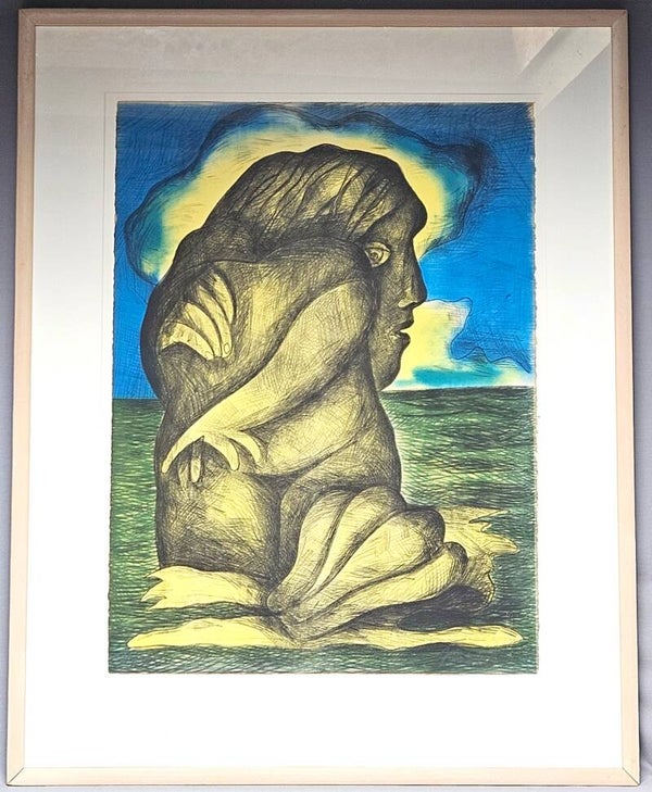 Jan Sierhuis (1928-2023) - Geboorte van Venus (1977) - Grote, exclusieve litho (Oplage 07/30) - Inclusief lijst