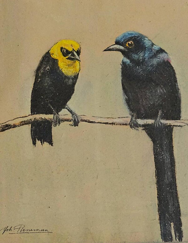 Johanna Hendrika Pieneman, Amsterdam 1889-1986 Amsterdam, Twee vogels op een tak