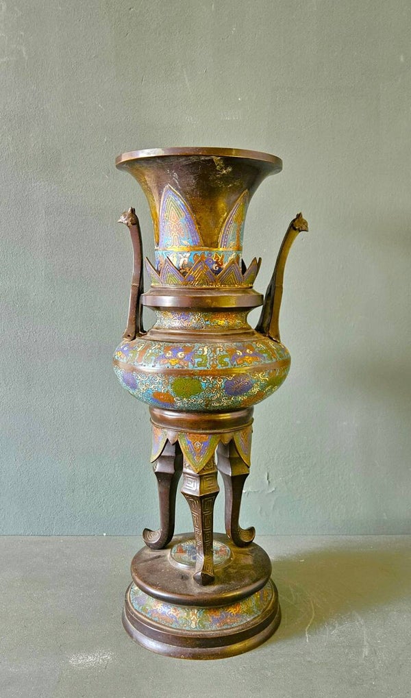 Polychrome champlevé wierookvat