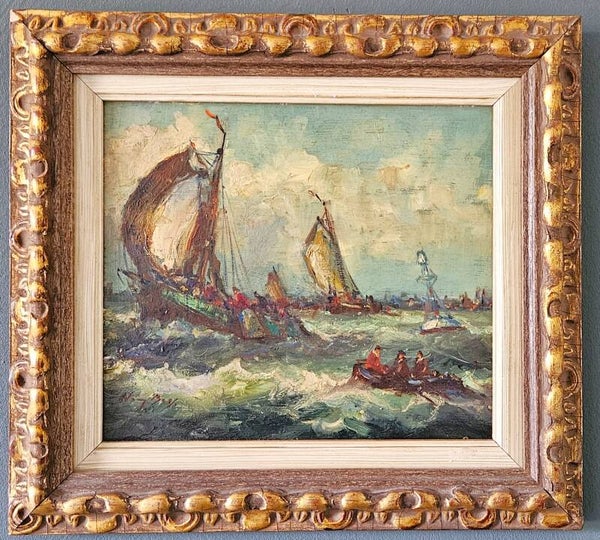 Wim Bos (1906-1974)	 "Zeilschip bij een boei"