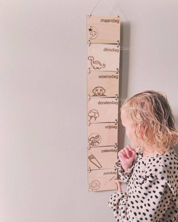 Houten Kinder Weekplanner