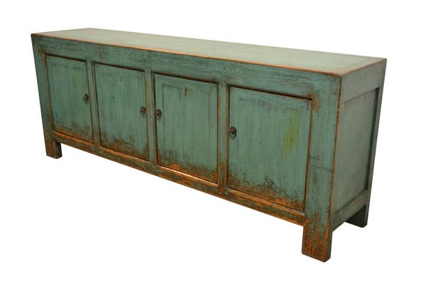 (196) oud Chinees dressoir 225cm. breed