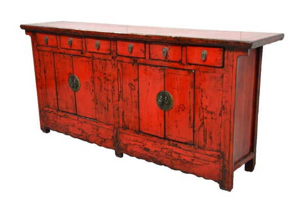 (84) Oud Chinees dressoir 208cm. breed