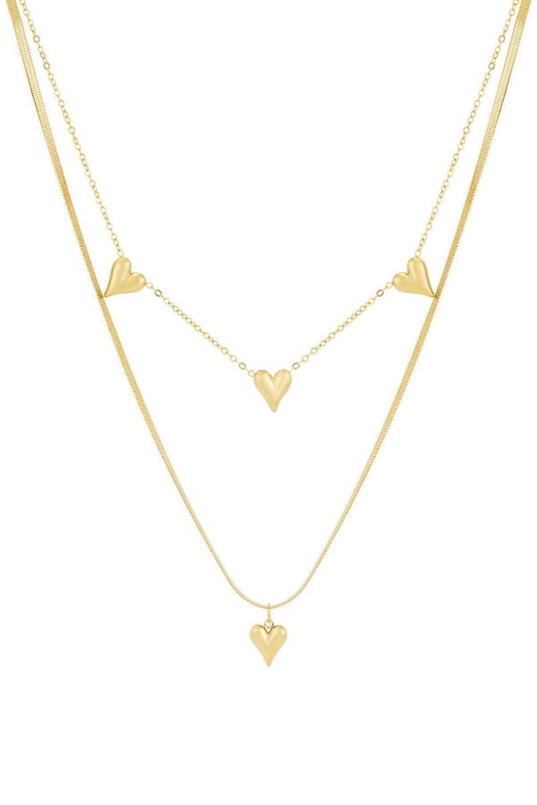 Heart to heart ketting - Goud