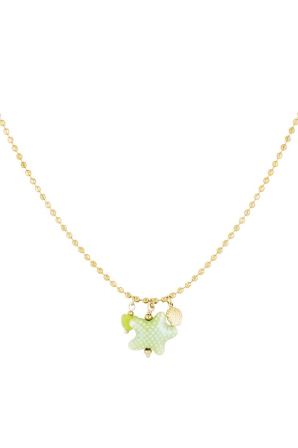 Beachside ketting - Groen & goud
