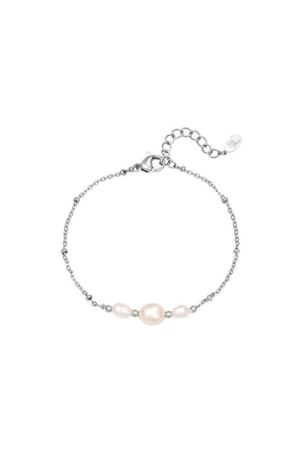 Armband zilver parels
