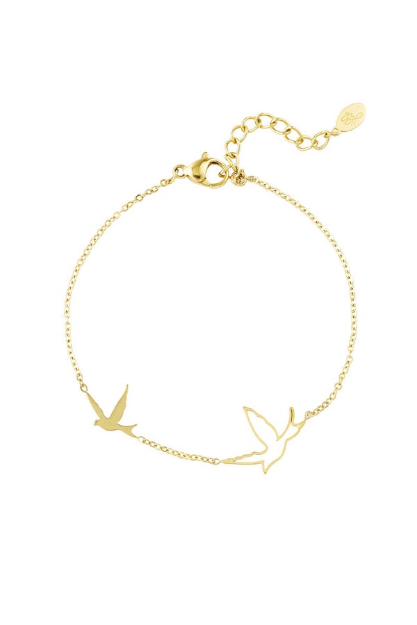 Armband goud vogels