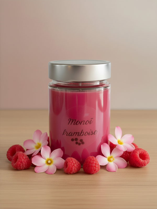 Bougie monoi framboise 55-60h